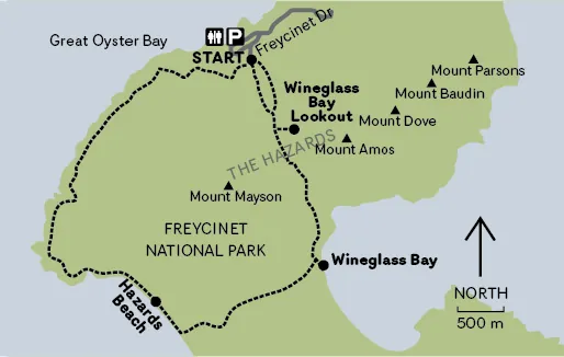 Wineglass Bay/Hazards Beach Circuit map